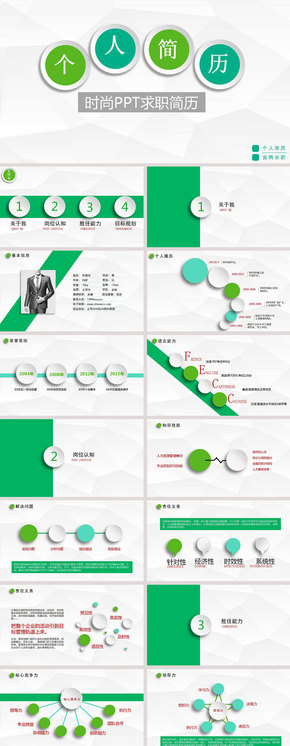 扁平化個(gè)人簡(jiǎn)歷ppt模板