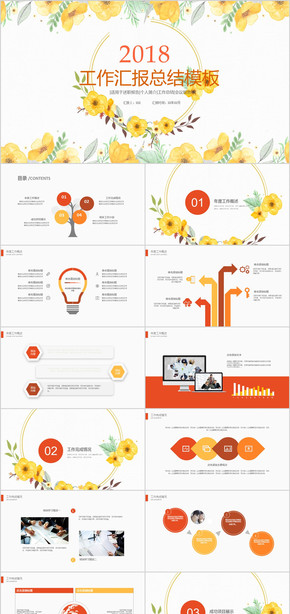 2018小清新工作匯報(bào)總結(jié)計(jì)劃PPT模板 框架完整 唯美 清新