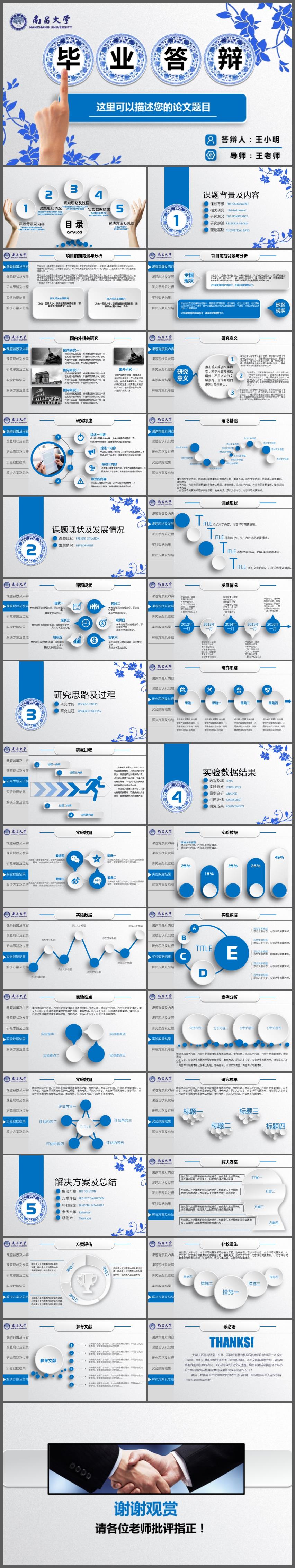 青花瓷風(fēng)格論文答辯PPT模板課題開題報(bào)告畢業(yè)答辯通用PPT模版