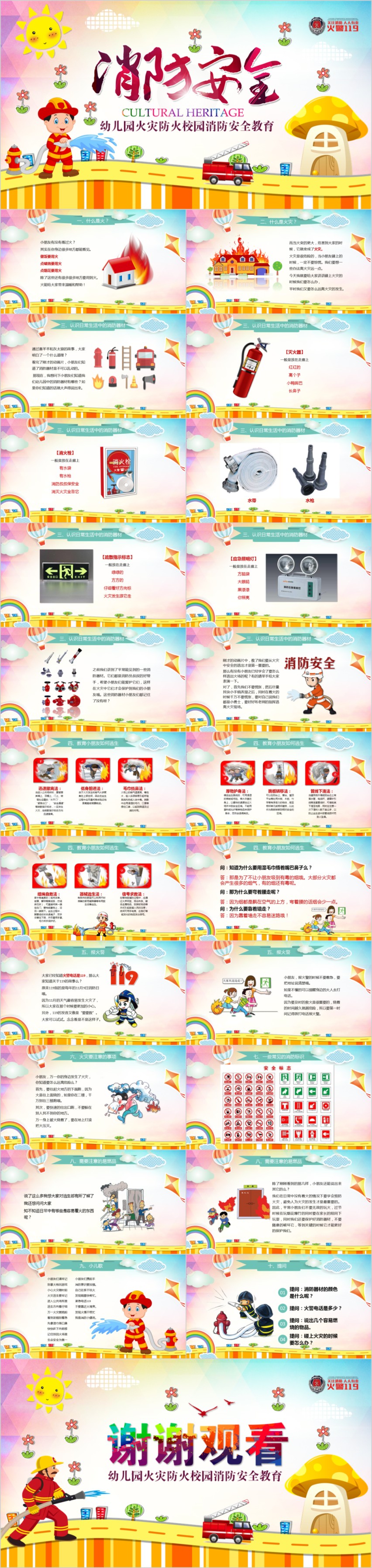 作品标题:幼儿园火灾防火校园消防安全教育ppt