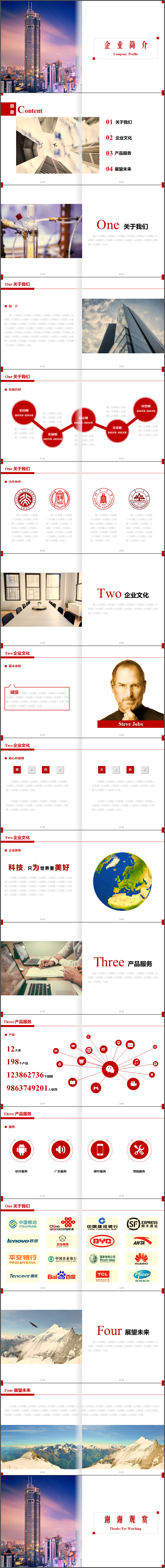 簡約紅色企業(yè)介紹產(chǎn)品發(fā)布商務(wù)咨詢PPT模板