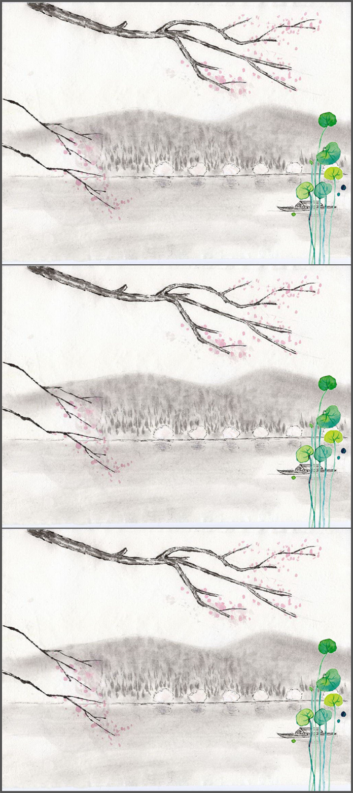 動(dòng)態(tài)荷花水墨效果ppt模板