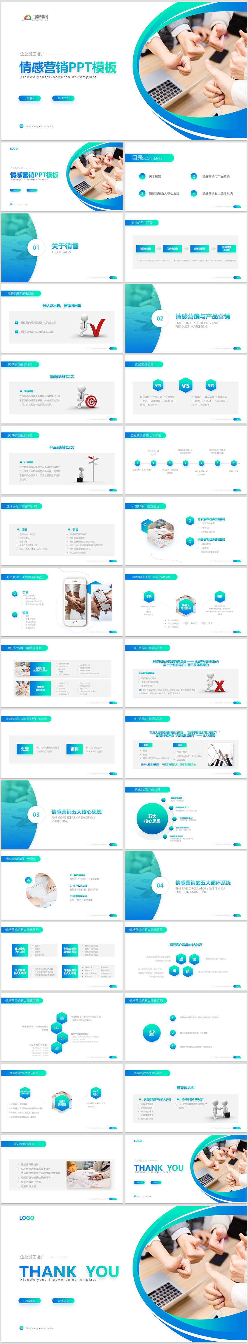 2019企業(yè)團隊管理情感式營銷銷售PPT模板