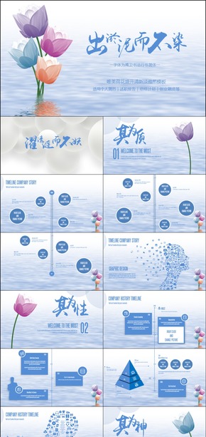 【唯美荷花盛開】清新淡雅商務(wù)通用全動(dòng)態(tài)PPT