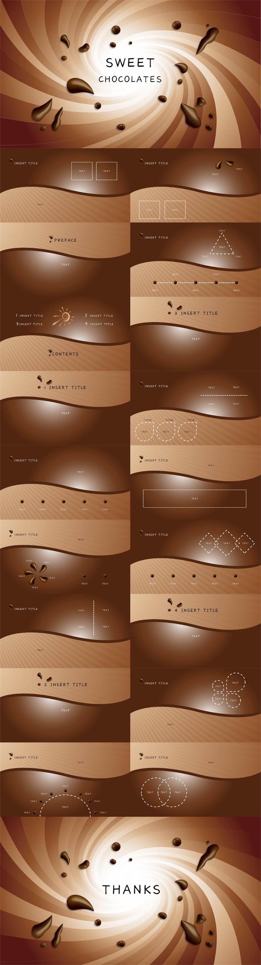 甜美巧克力風PPT模板
