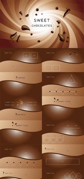 甜美巧克力風PPT模板