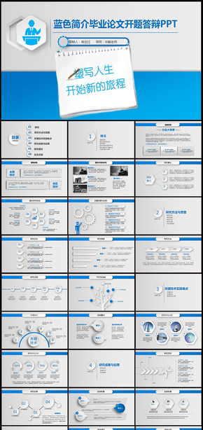 藍(lán)色簡(jiǎn)介畢業(yè)論文開題答辯PPT
