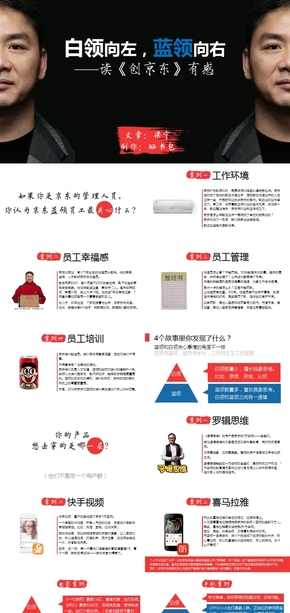 紅黑全圖型讀書(shū)筆記模板《創(chuàng)京東》案例