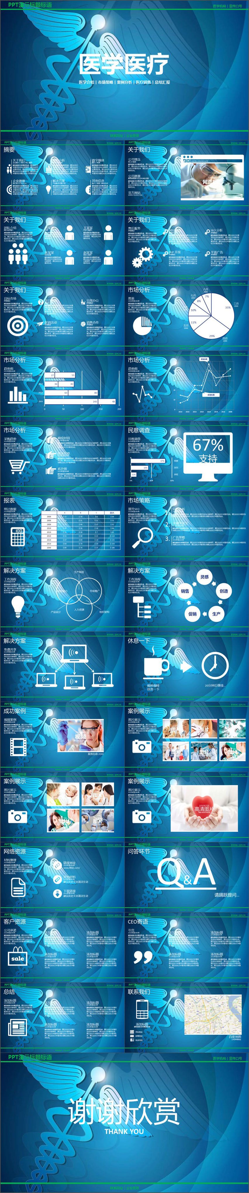 醫(yī)學(xué)介紹醫(yī)療策略分析銷售總結(jié)PPT模板