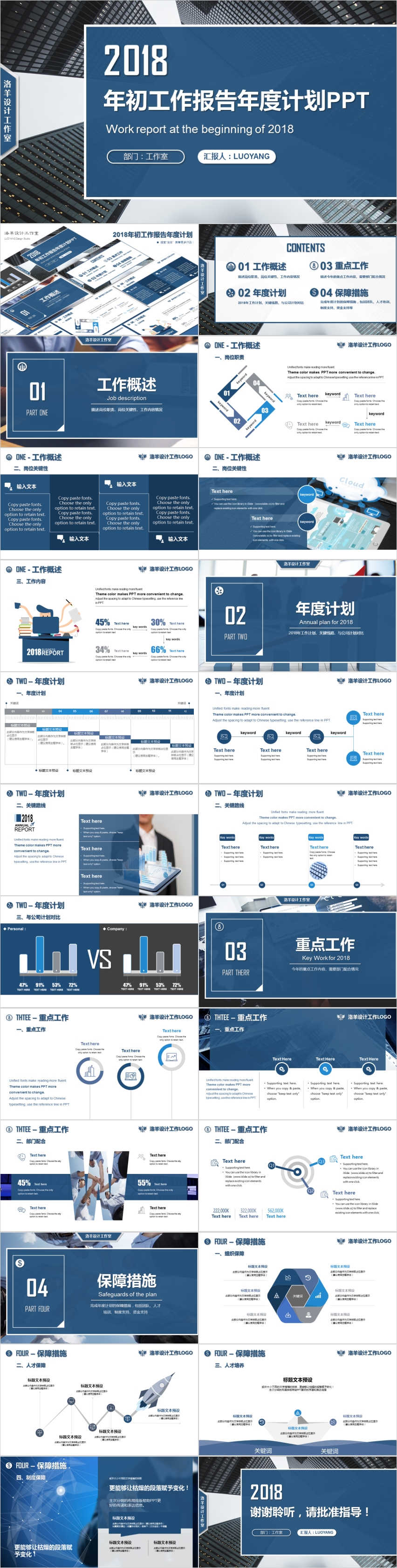 2018年初工作報(bào)告年度計(jì)劃PPT