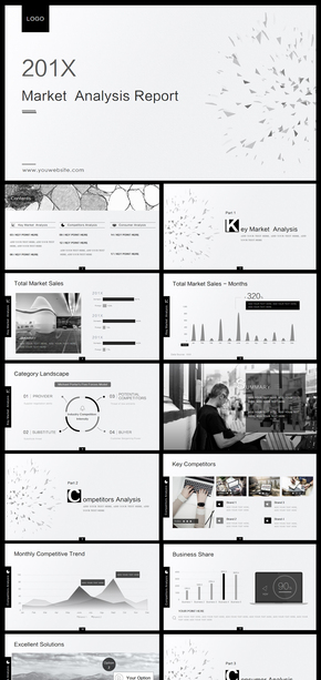 【簡約】黑灰色報(bào)告演示PPT模板