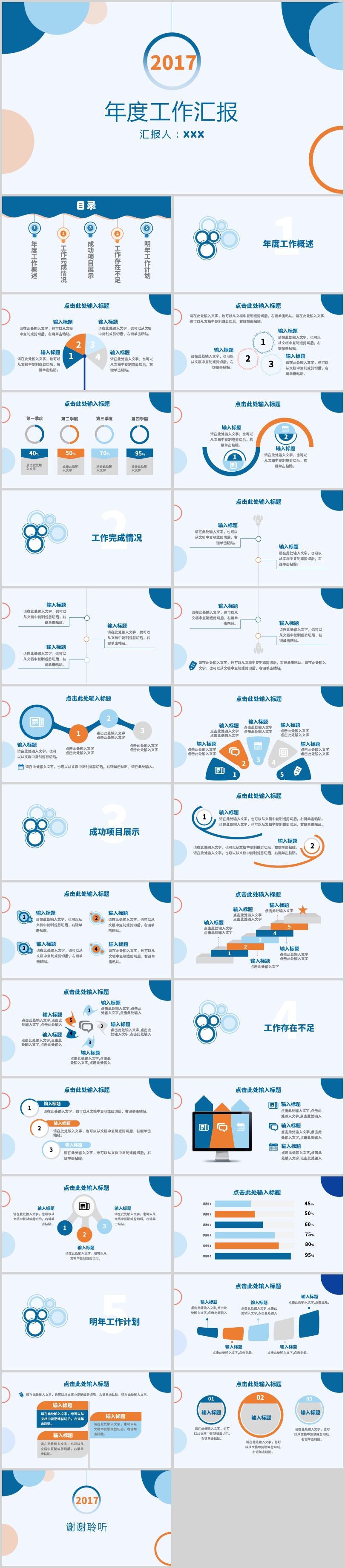 清新扁平工作匯報(bào)PPT