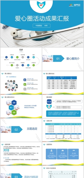 藍(lán)色醫(yī)療QCC護理品管圈PPT模板