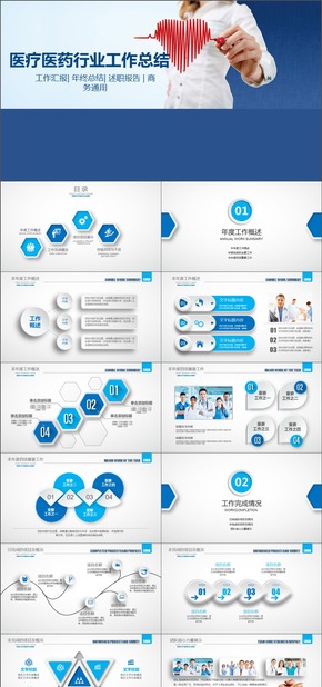 藍色醫(yī)療行業(yè)通用動態(tài)工作匯報PPT模板
