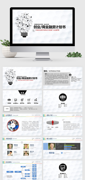 灰色簡潔實用創(chuàng)業(yè)融資項目計劃書PPT模板