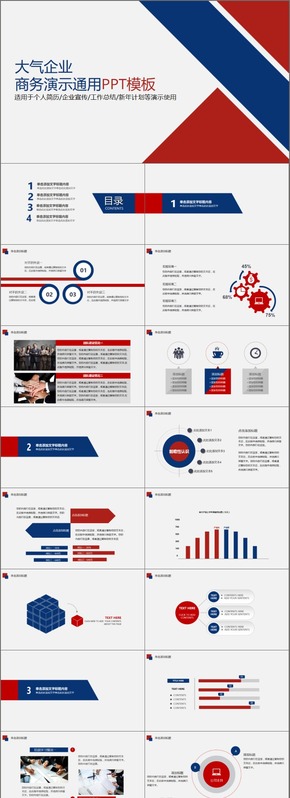 藍紅色大氣企業(yè)介紹商務通用PPT