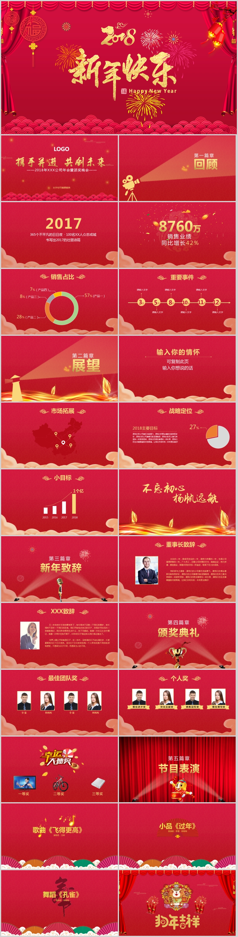 2018簡(jiǎn)潔紅色喜慶企業(yè)年會(huì)PPT動(dòng)態(tài)模板
