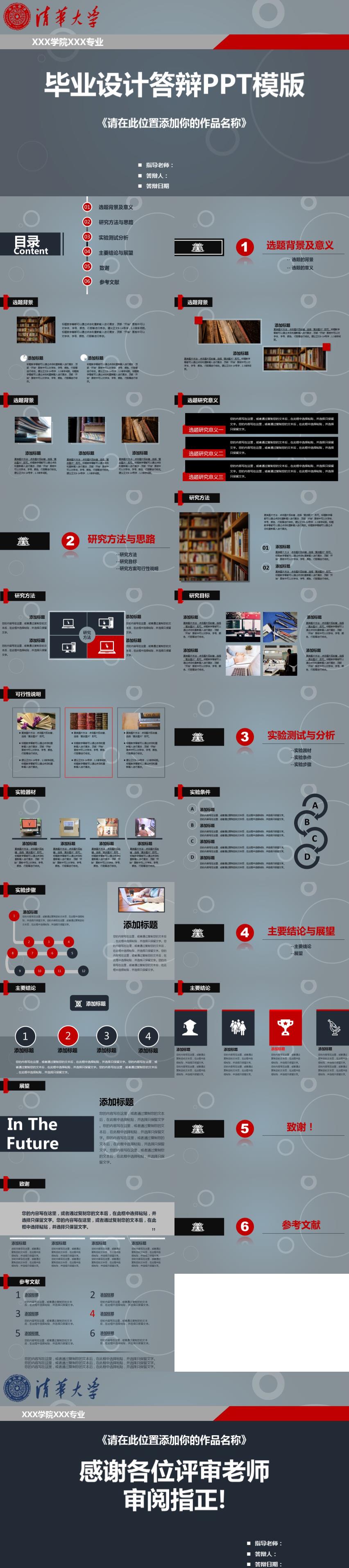 深藍色大氣教育類畢業(yè)論文答辯PPT模版