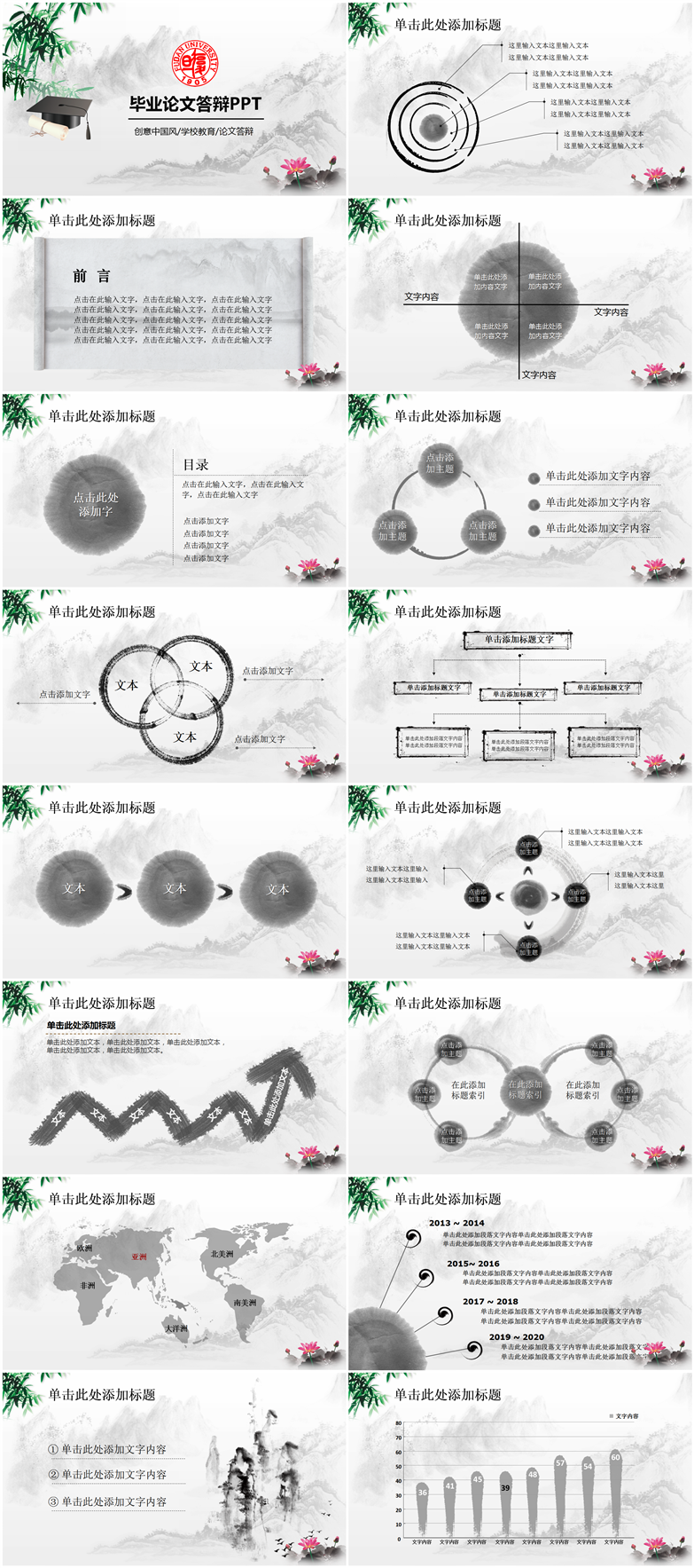 畢業(yè)論文答辯中國風(fēng)PPT模版