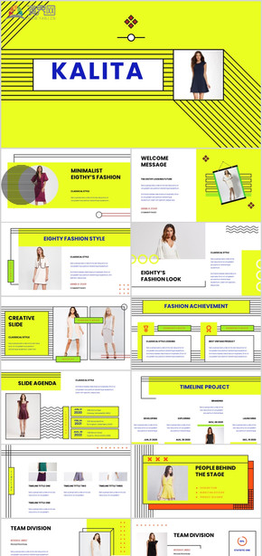  Yellow high-end year-end summary company profile album clothing female speech work summary business plan self introduction photography company publicity self introduction ppt template