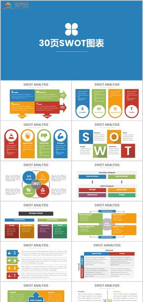 30頁SWOT圖表商務(wù)圖表數(shù)據(jù)圖表商業(yè)圖表分析藍色圖表資源營銷數(shù)據(jù)統(tǒng)計動態(tài)圖表