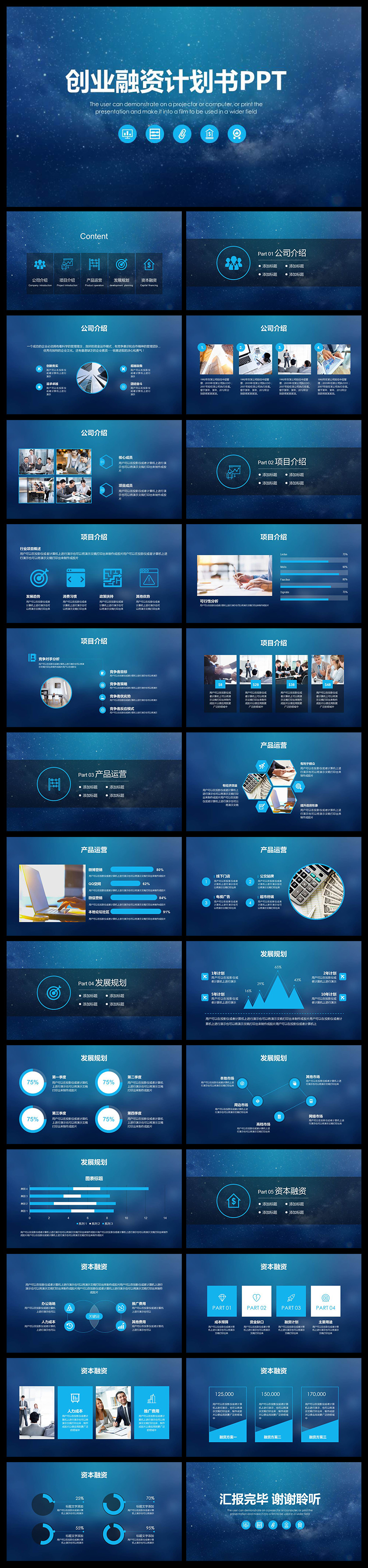 藍色簡約大氣IOS風創(chuàng)業(yè)融資計劃書商業(yè)創(chuàng)業(yè)計劃企業(yè)宣傳簡介等商務通用PPT模板