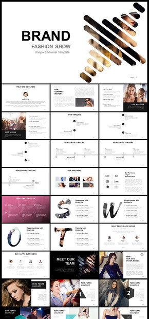 歐美風(fēng)個性時裝品牌宣傳ppt模板