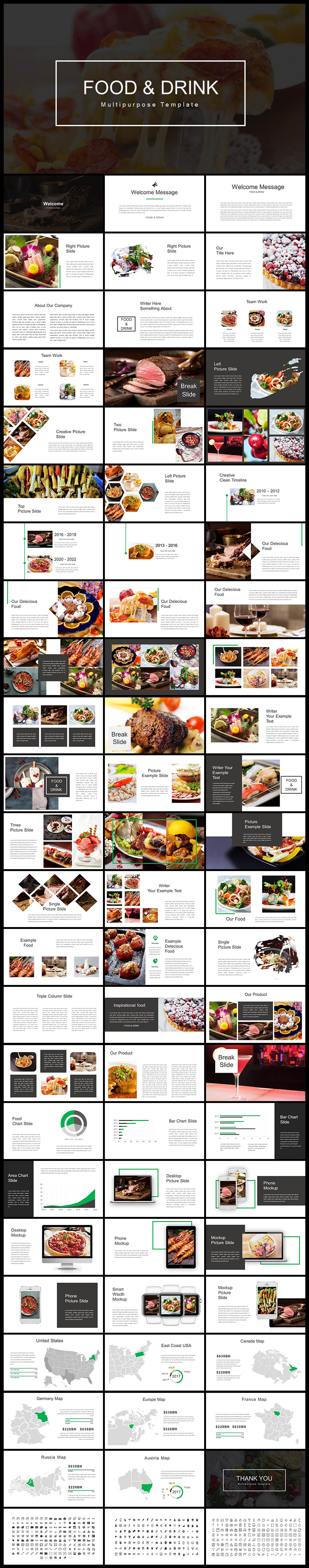 歐美風 美食 餐飲 食物 飲料 攝影攝像 產(chǎn)品展示 企業(yè)介紹 總結匯報PPT模板