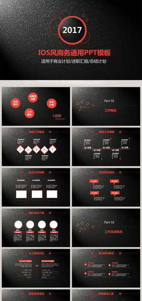 個性酷炫IOS風格商務(wù)通用PPT模板