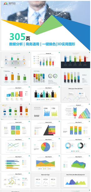 數(shù)據分析商務通用信息圖表合集模板21