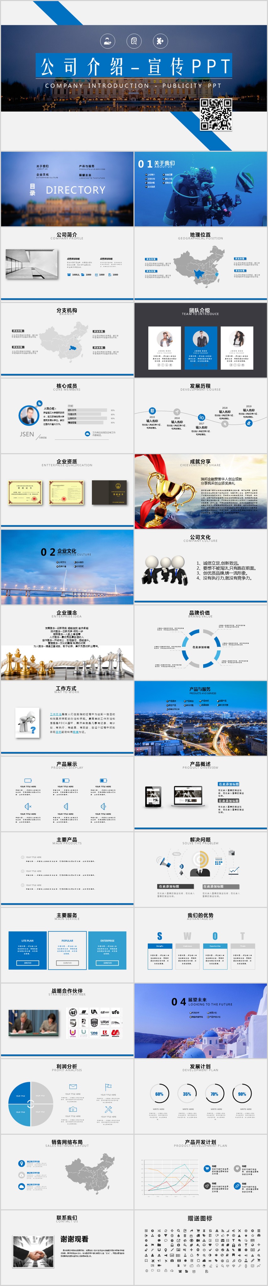 藍(lán)色簡(jiǎn)約企業(yè)公司簡(jiǎn)介PPT模板