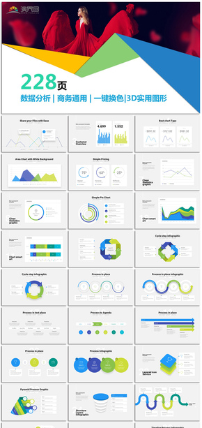 數據分析商務通用信息圖表合集模板10
