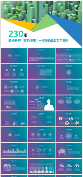 數據分析商務通用信息圖表合集模板15