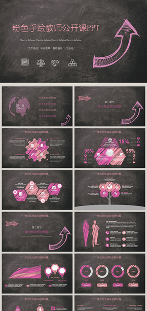 手繪黑板教育教學(xué)教師說(shuō)課PPT模板