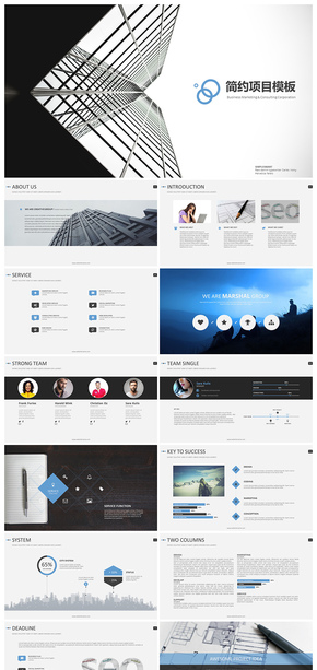 簡約團(tuán)隊(duì)項(xiàng)目推廣PPT模板