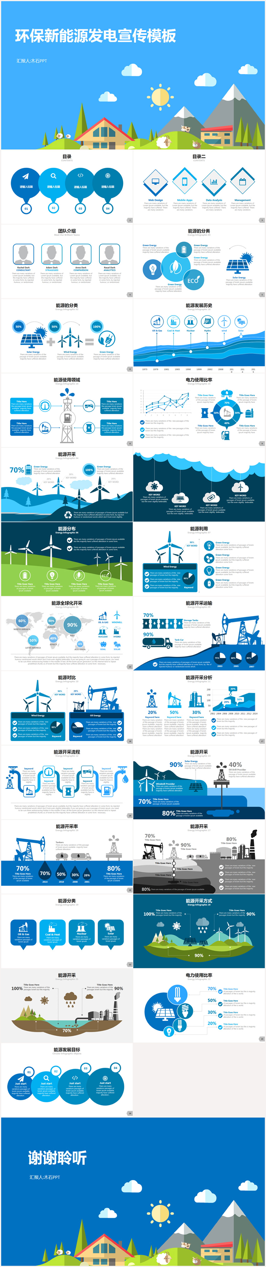 环保新能源发电ppt模板