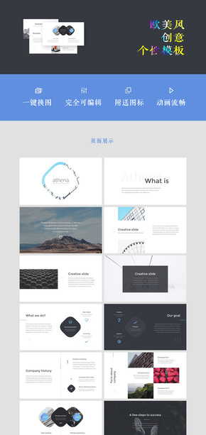 創(chuàng)意歐美風(fēng)時尚個性PPT模板