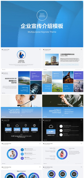 【藍(lán)色系列】精美企業(yè)宣傳介紹PPT模板