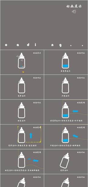 模擬AE流水奶瓶加載loading動畫ppt特效模板