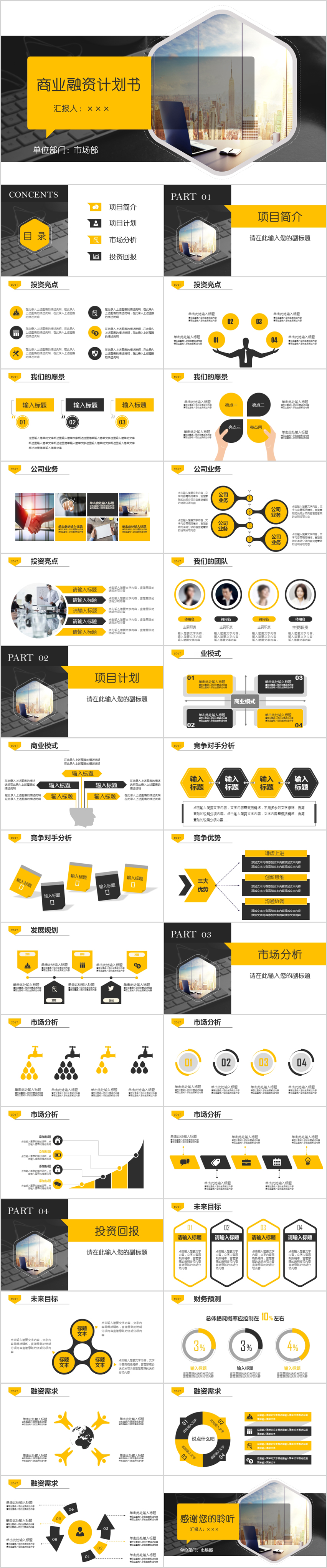 歐美橙黑大氣商業(yè)創(chuàng)業(yè)融資計劃書PPT
