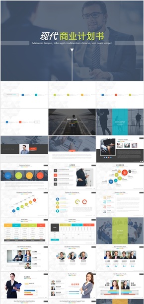 現代商業(yè)計劃書公司介紹總結商務PPT