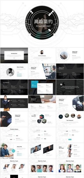 高端簡約風格公司介紹總結商務PPT