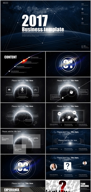 炫酷動(dòng)態(tài)科幻宇宙星球商務(wù)計(jì)劃PPT模板