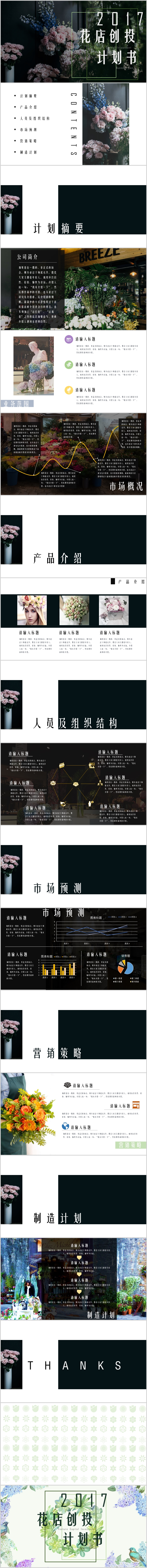 簡潔花店主題企業(yè)創(chuàng)投PPT模板